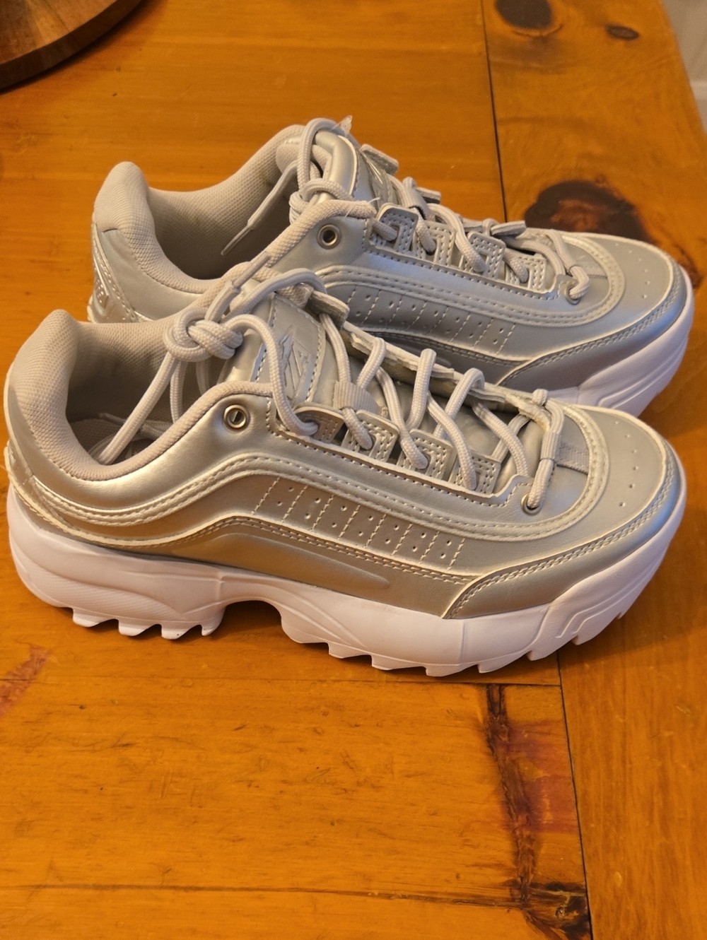Chunky SilverPlatform Sneakers Sz 6